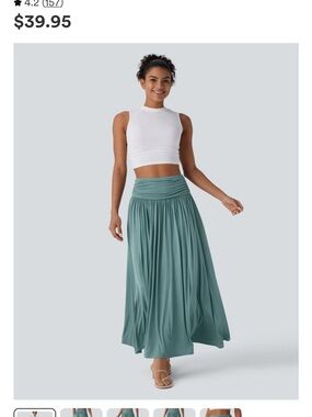 HALARA Draped Maxi Skirt in Sage